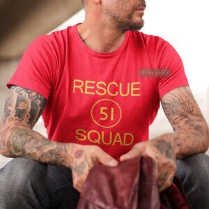 🆕Rescue Squad 51 Red T-Shirt Graphic Tee